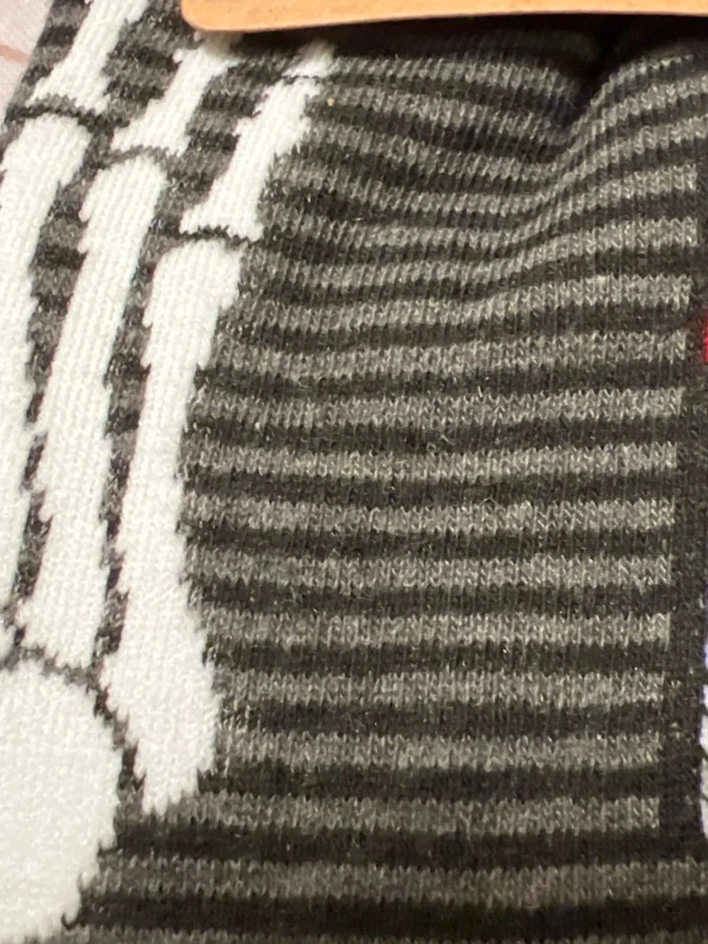 Vintage Men’s Black & Gray Striped Crew Socks